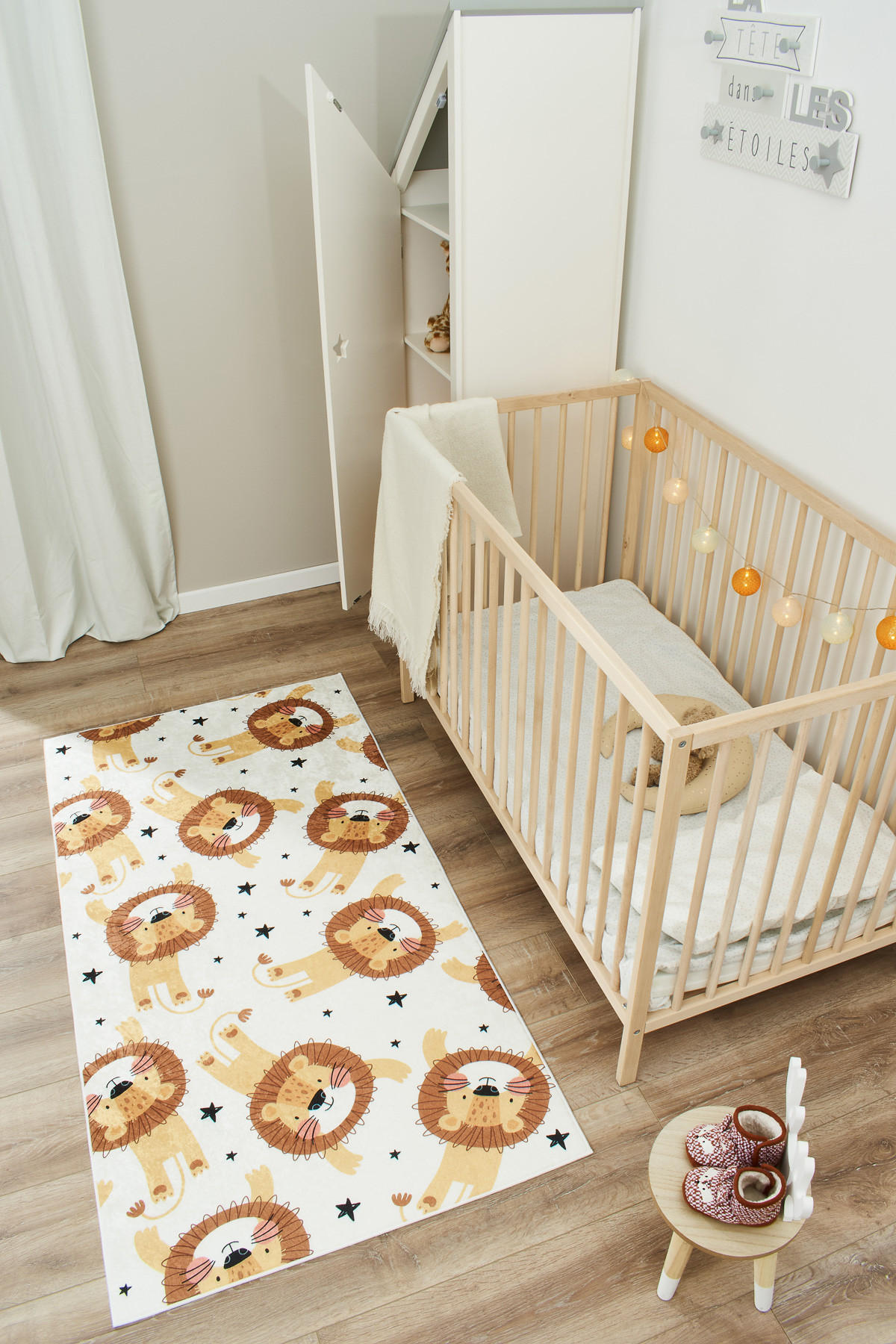 KINDERTEPPICH mit Löwenmotiv Happy 80x150 cm - Beige, Textil (80/150cm) - Nazar Rugs