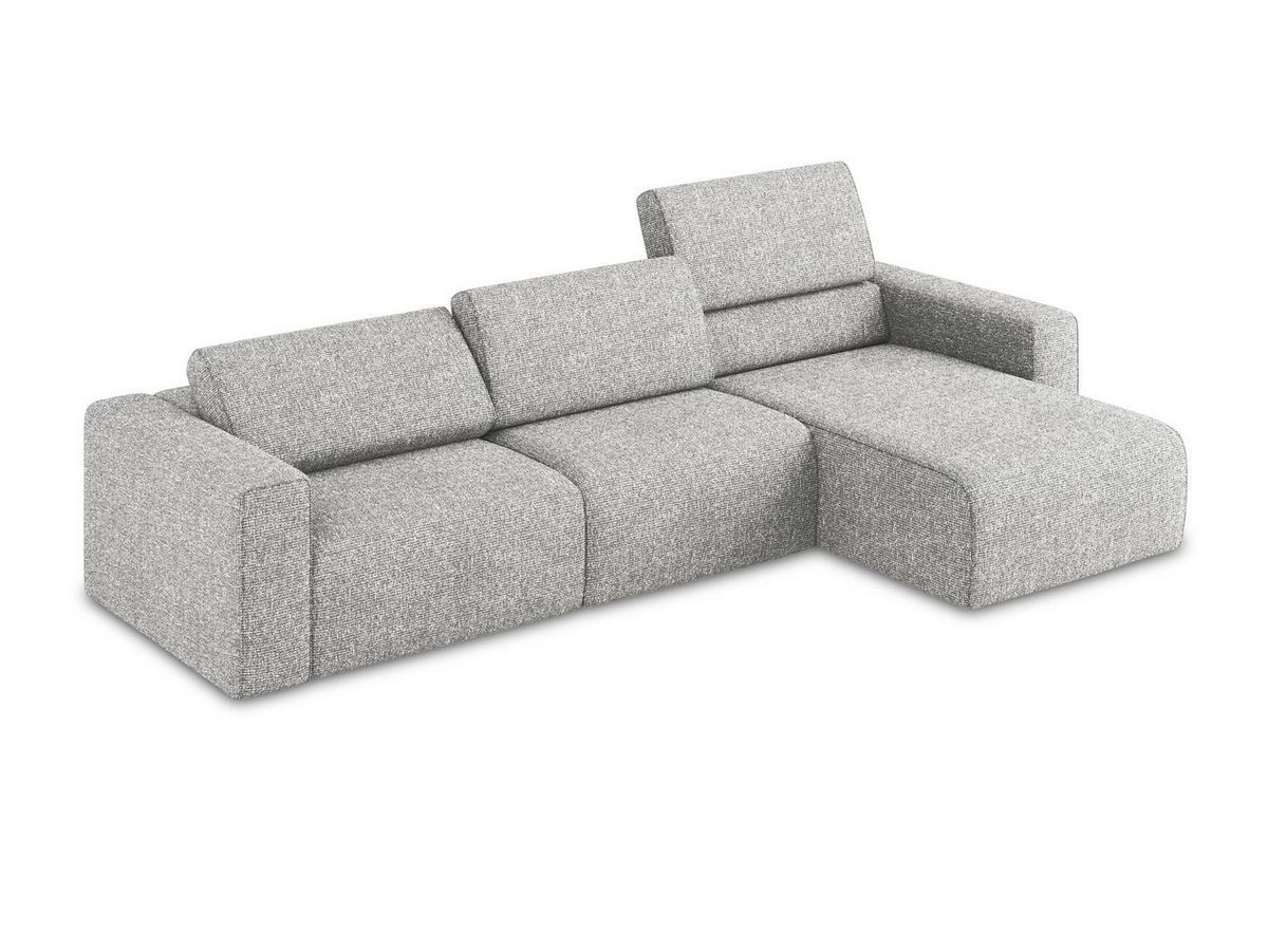 ECKSOFA rechts Strukturstoff Stoff Grau - Beige/Silberfarben, Kunststoff/Textil (314/167cm) - Makamii