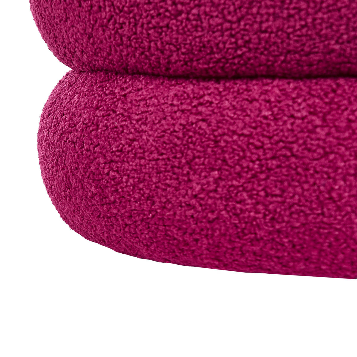 POUF Bouclé Burgunderrot Sumpter - Dunkelrot, Textil (43/47/43cm) - Beliani
