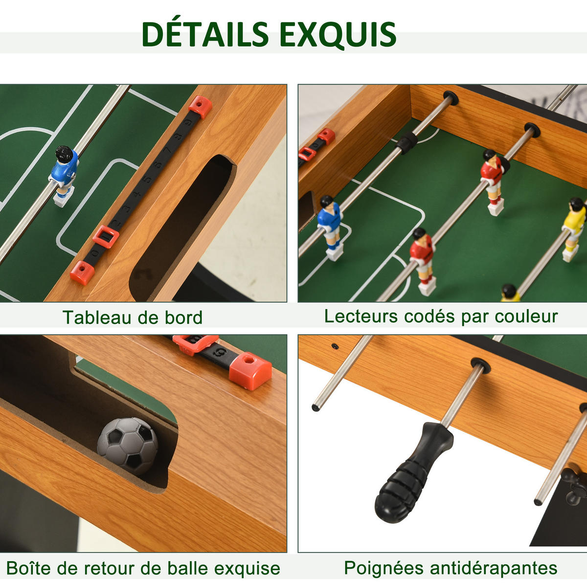 TISCHFUSBALL DE-18846 klappbar mit Punktezähler Schwarz/Holzoptik - Braun, Holzwerkstoff (42/98cm) - ComfortXL