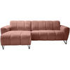 ECKSOFA Volare Mini ohne Schlaffunktion rot links, Vega-Stoff - Rot/Schwarz, Textil/Metall (256/165cm) - Beautysofa