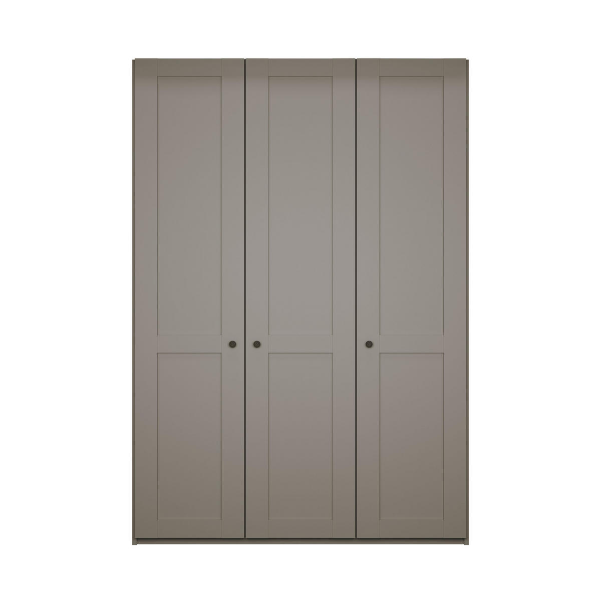 SCHLAFZIMMER Greenholm in Kieselgrau 4 teilig mit Kleiderschrank 150cm Breite ohne Spiegel, Doppelbett 180x200cm, zwei Nachttisch - Grau, Holzwerkstoff (80/200/120cm)