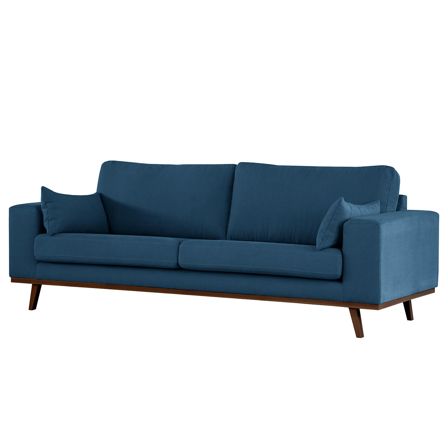 2-SITZER SOFA - Blau/Buchefarben, Textil (197/81/88cm) - home24