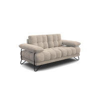 SOFA BUBBARA 2-Sitzer, beige - Beige/Schwarz, Holz/Textil (185/87/96cm) - Courtois Laville