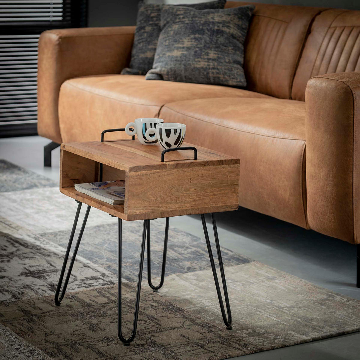 NACHTTISCH Quadro Braun 40/34/48 cm - Braun, Holz (34/48/40cm) - Hoyz Collection