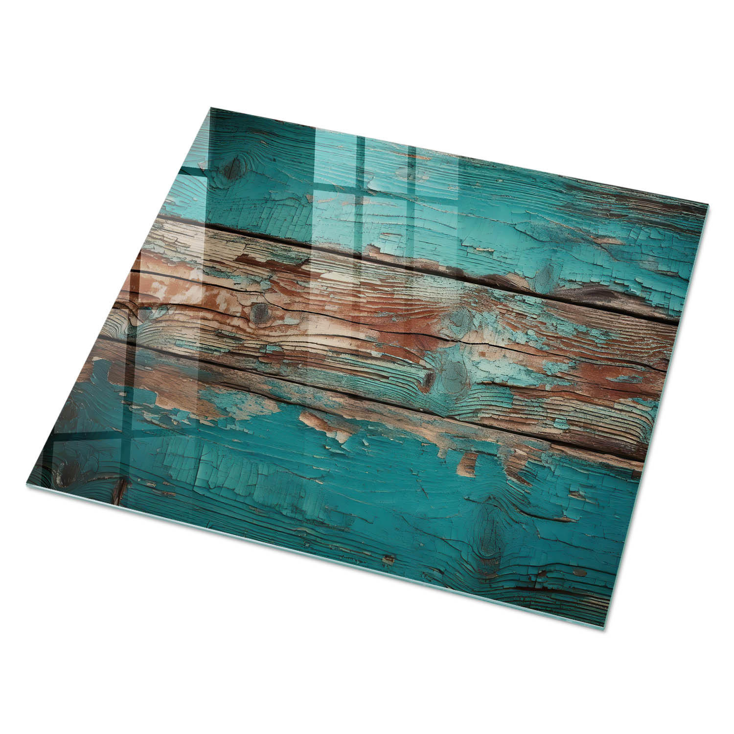 GLASPLATTE 80x60 cm – Türkisholz - Türkis, Glas (0.4/80/60cm) - ArtPrintCave