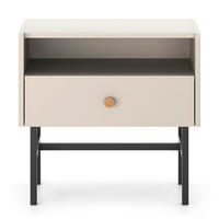 NACHTTISCH Divenos Greige 54 cm - Taupe/Goldfarben, Holzwerkstoff/Metall (54.8/52/39cm) - Selsey