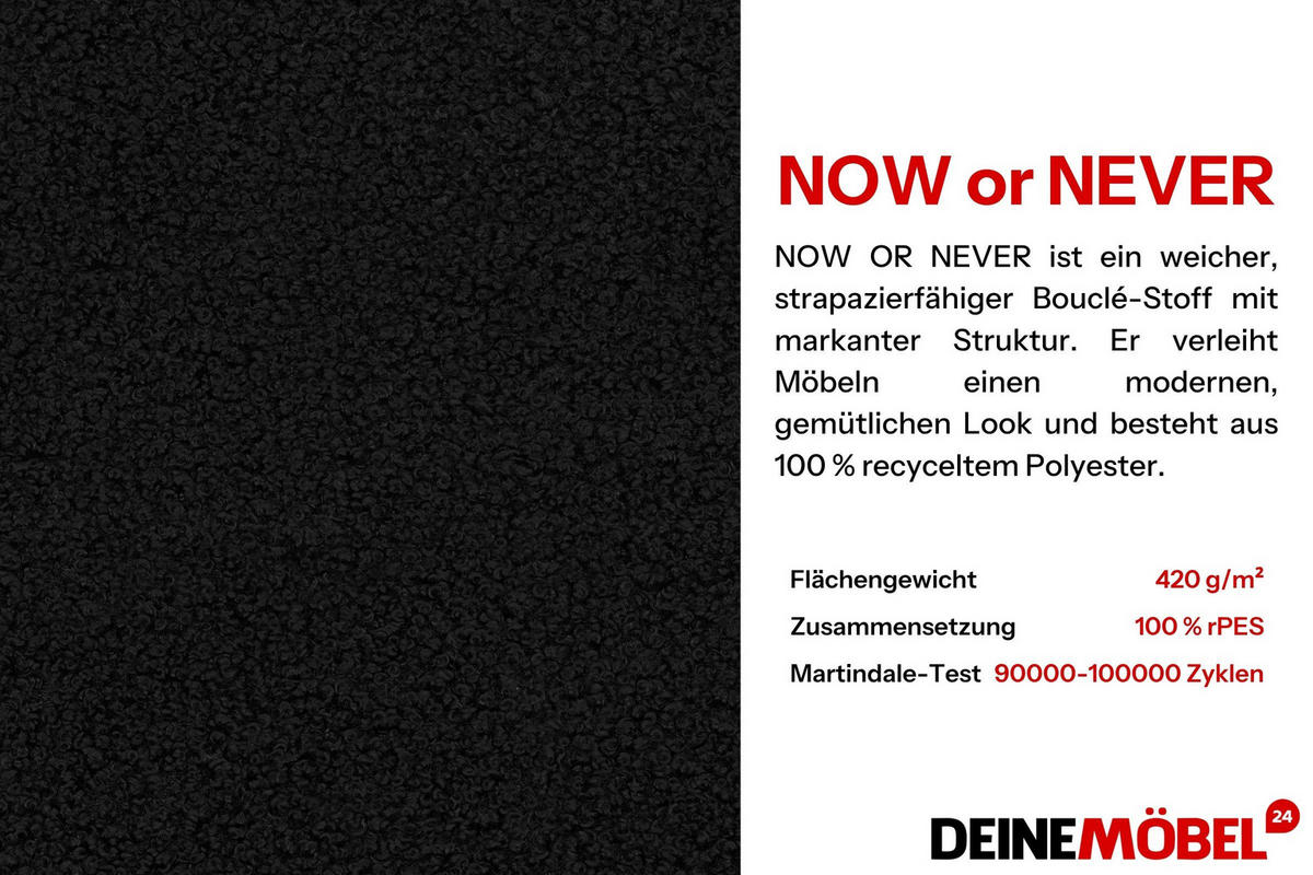 TISCHGRUPPE CLEO 100 cm in Kashmir/Gold mit 4 Stühlen in Boucle Schwarz - Kaschmir/Goldfarben, Holz/Textil (100/76/100cm) - Deine Möbel 24