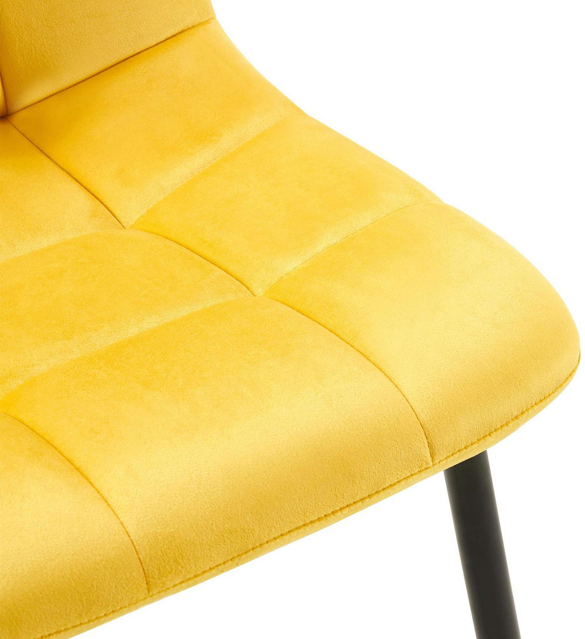 STUHL Samt Gelb - Gelb/Schwarz, Textil/Metall (45/84/55cm) - CLP