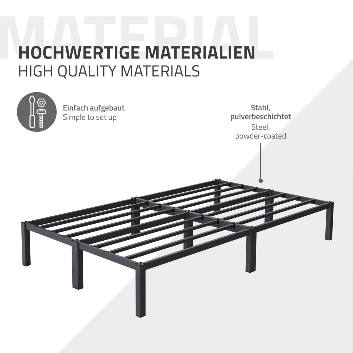 METALLBETT 120/200cm - Anthrazit, Metall (120/200cm) - ML-DESIGN