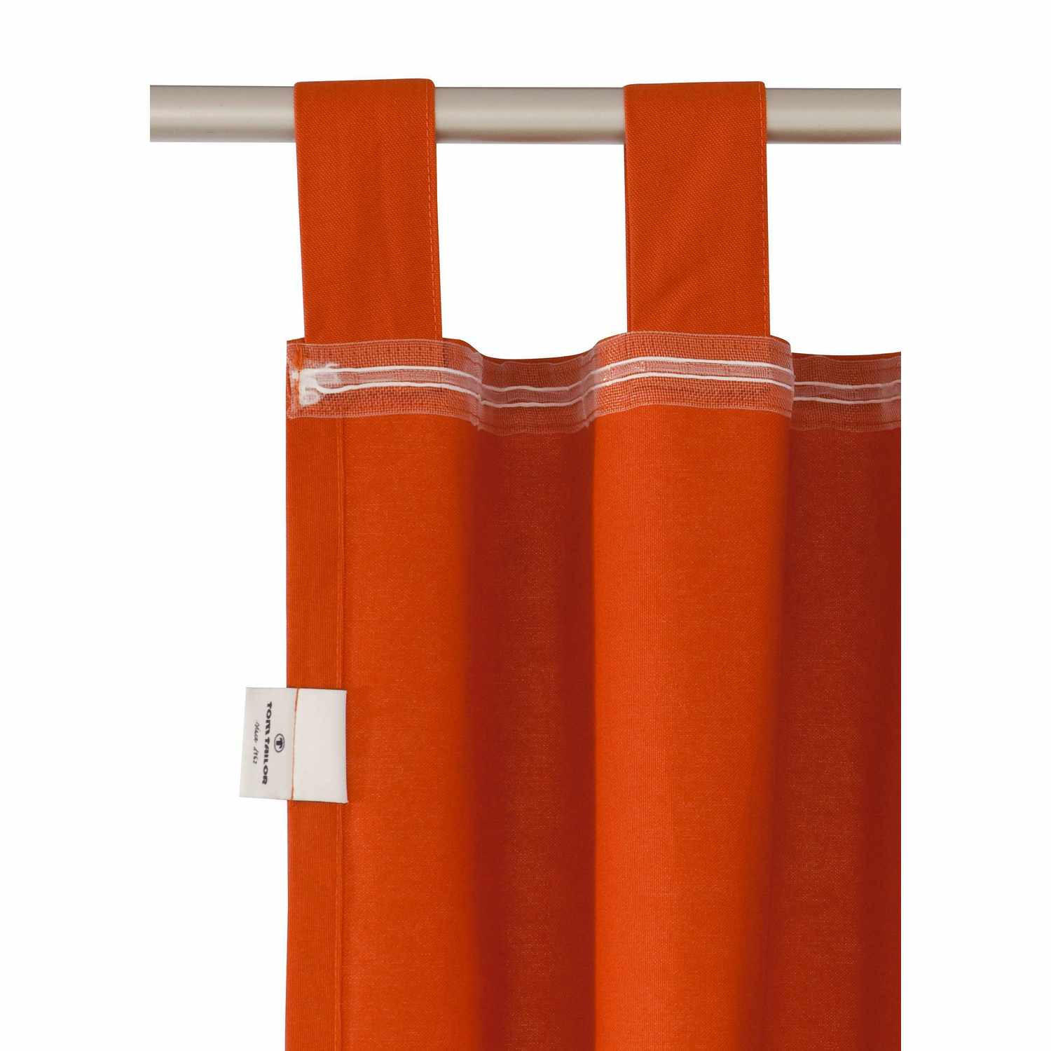 SCHLAUFENVORHANG IM UNI DESIGN DOVE Blickdicht - Terra cotta, Textil (140/0.5/255cm) - Tom Tailor