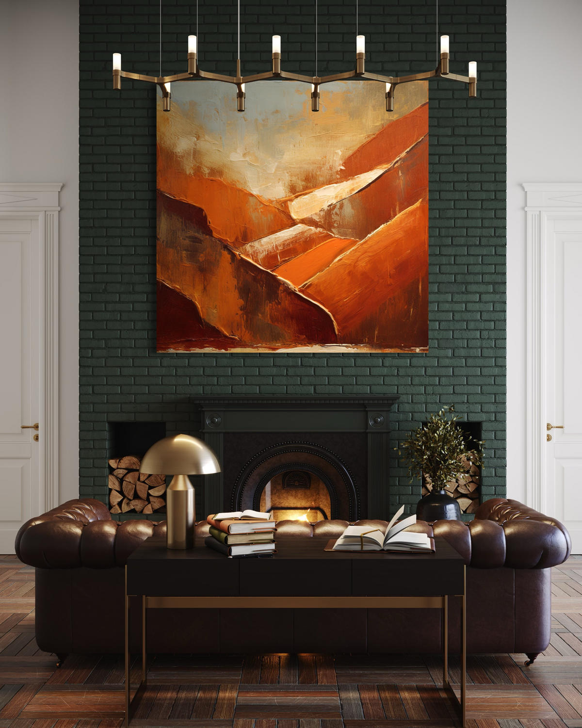 WANDBILD orange abstraktion - Orange, Textil (50/50cm) - Feeby