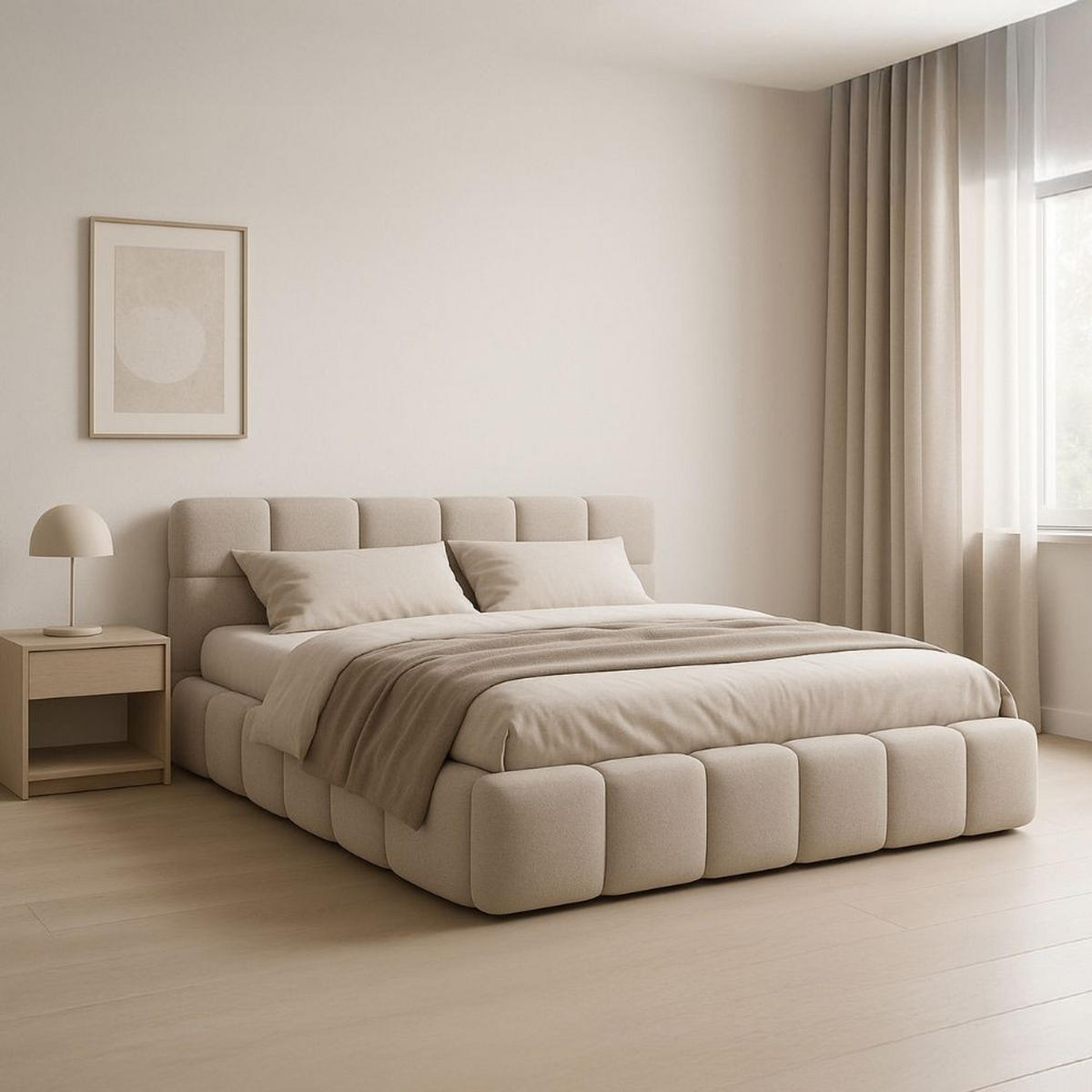 POLSTERBETT NUBO Medium 180x200 cm mit Bettkasten – PERFECT HARMONY 39 - Grün, Holz (180/200cm) - Dekori_Interiors