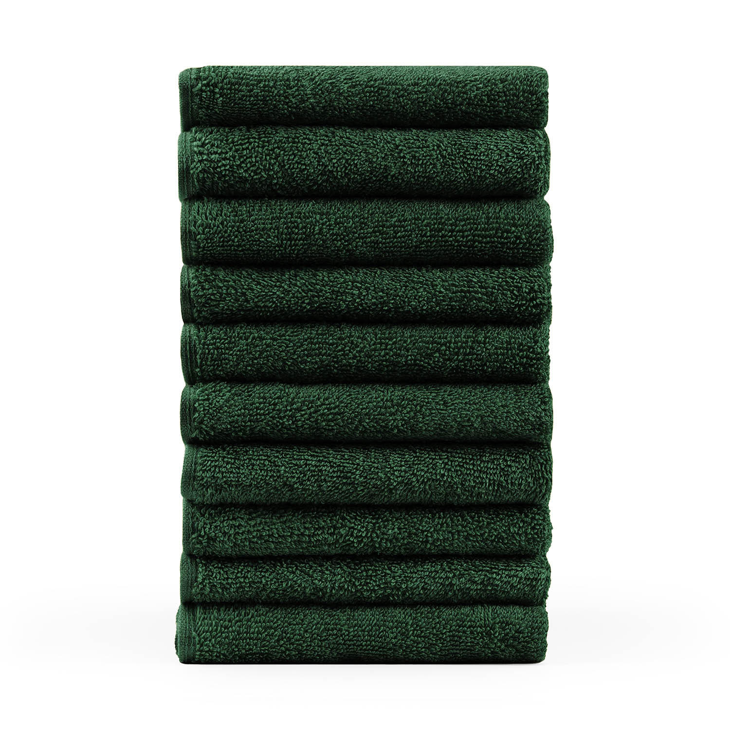 RUČNÍK PRO HOSTY sada 10 ks, 10x ručník pro hosty 30/30 cm, tmavozelená - tmavozelená, textil (30/30cm) - Blumtal