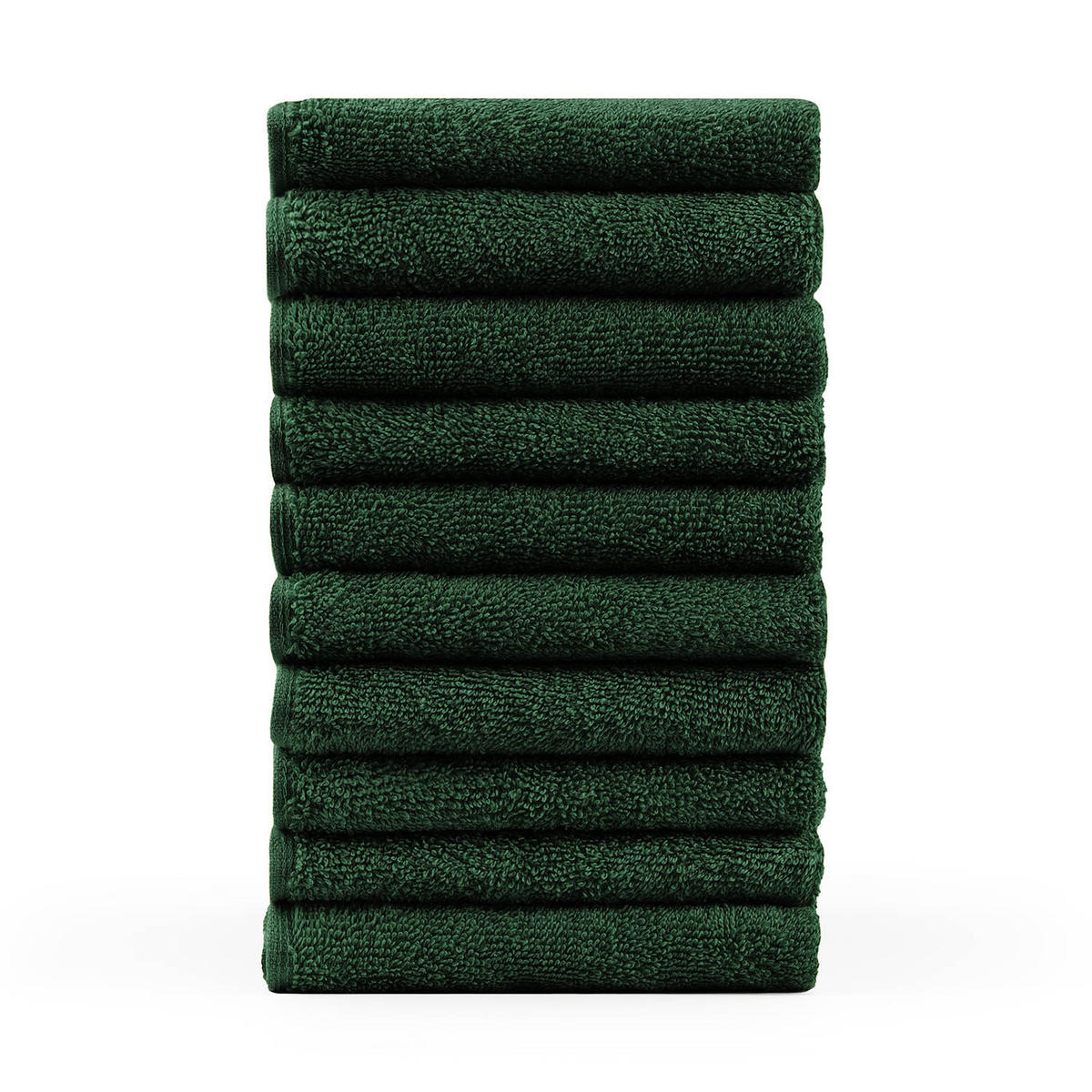 RUČNÍK PRO HOSTY sada 10 ks, 10x ručník pro hosty 30/30 cm, tmavozelená - tmavozelená, textil (30/30cm) - Blumtal
