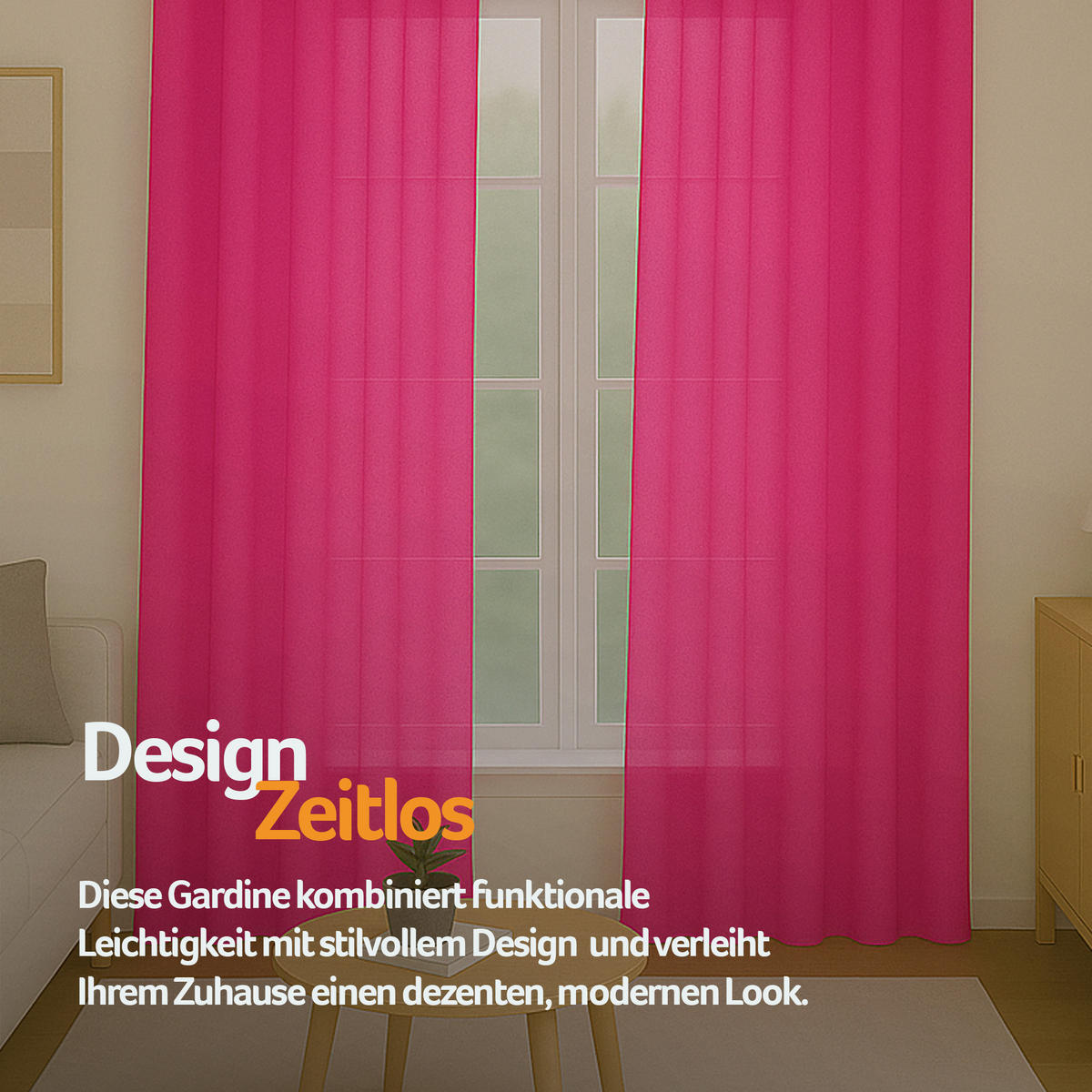 SCHLAUFENSCHAL blickdicht 140x175 cm Pink 2er-Pack - Pink, Textil (140/175cm)