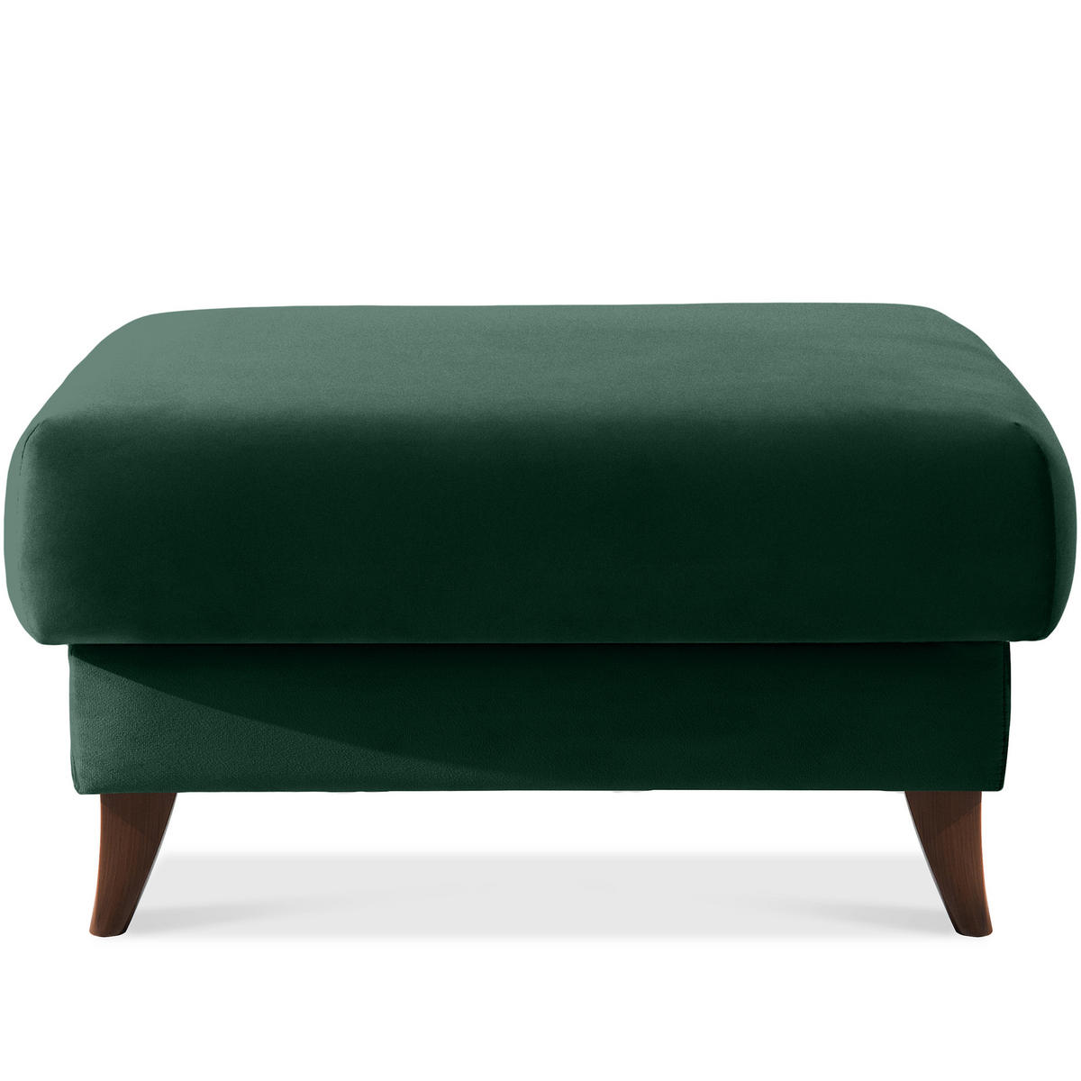HOCKER GUSTAVO Velours, Dunkelgrün - Dunkelgrün, Holz/Holzwerkstoff (92/49/92cm) - KONSIMO®