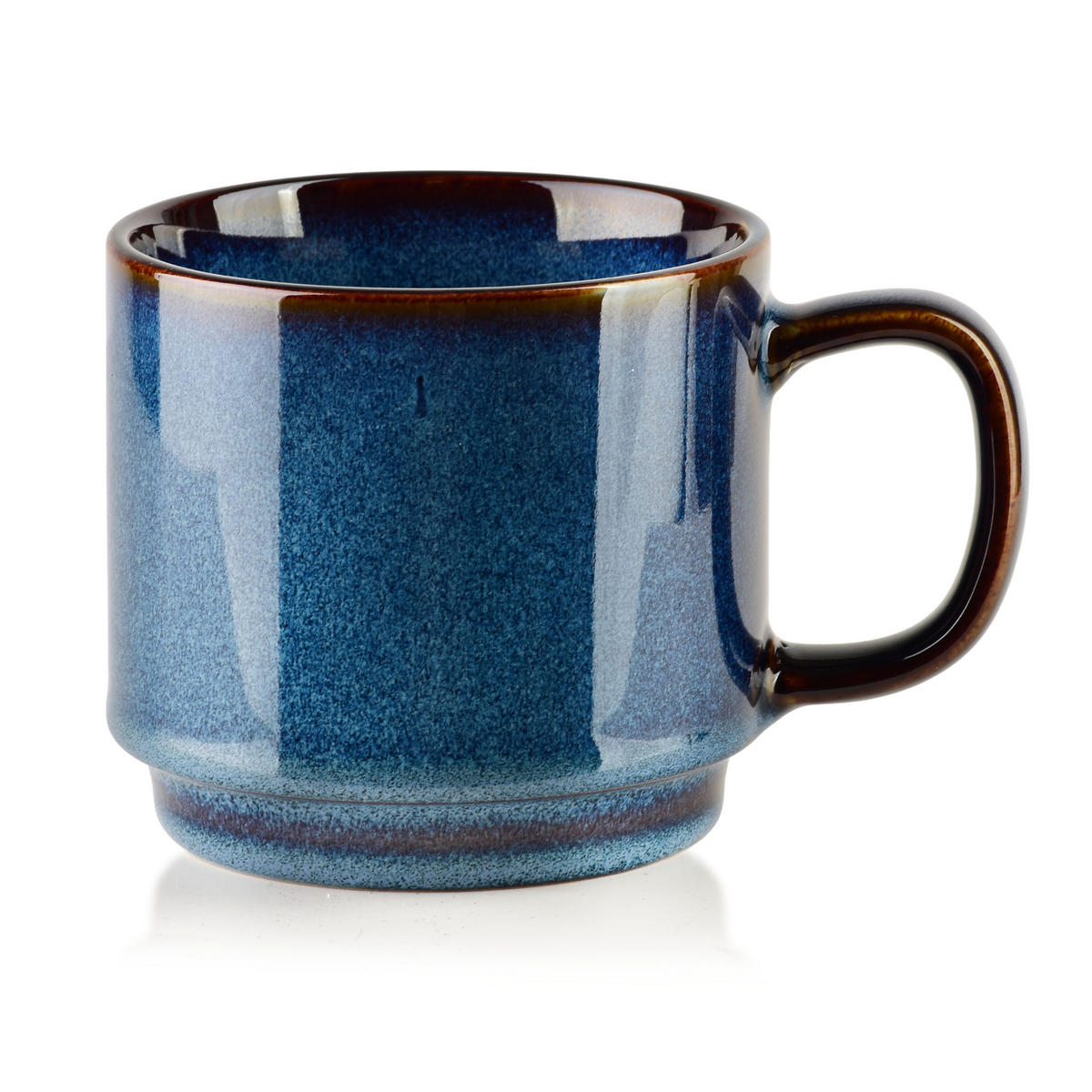 BECHER Evie 4er Set Dunkelblau 13/13/33 cm Porzellan - Blau, Keramik (0.37L) - Mondex