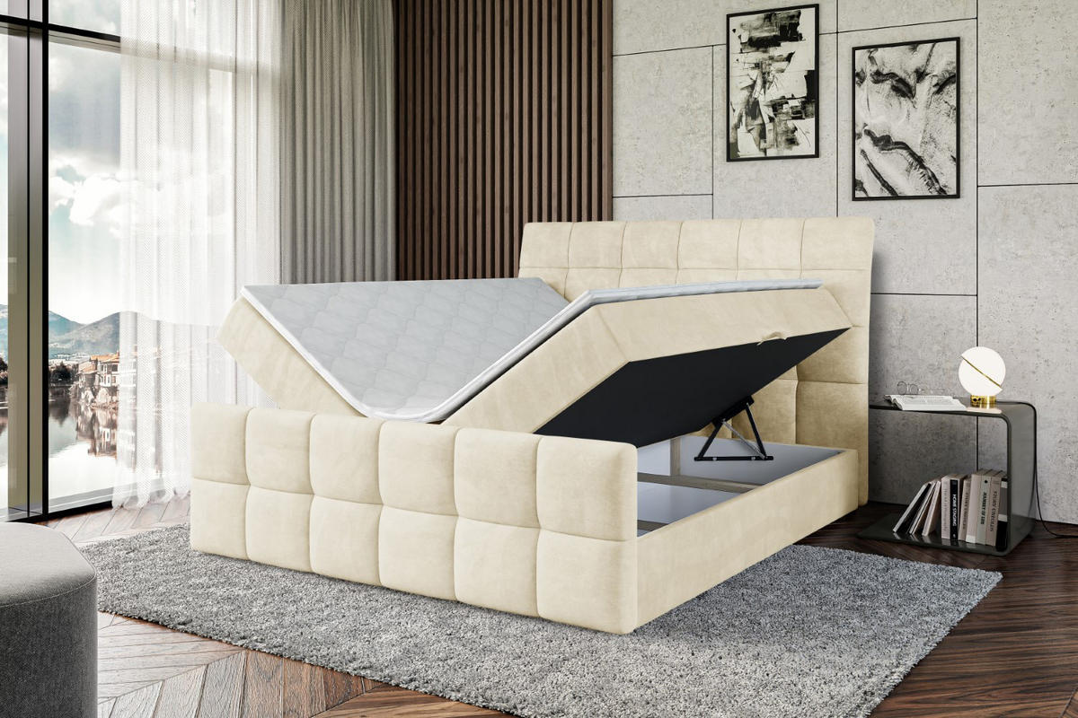 BOXBETT BRUGO-Z - 140 x 200 - H4 - Beige - Beige, Holzwerkstoff (140/200cm) - ALTDECOR