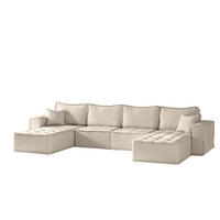 WOHNLANDSCHAFT Sande In Alpine - Beige, Holzwerkstoff/Textil (372/85/192cm) - Fun Möbel