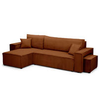 ECKSOFA Klara Dunkelbraun - Dunkelbraun, Textil (244/83/142cm)