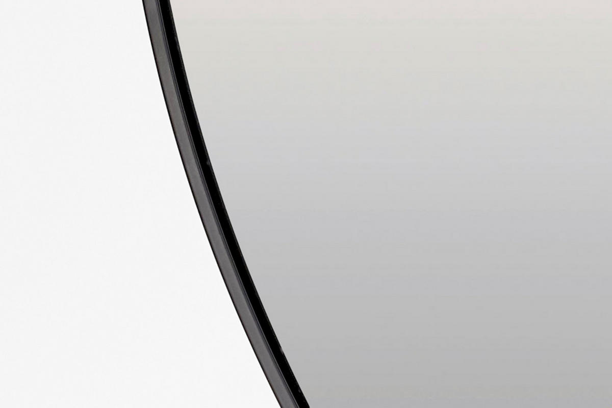 SPIEGEL Espejo Schwarz Ø96/96 cm - Transparent, Metall (1.5/96/96cm) - Light & Living