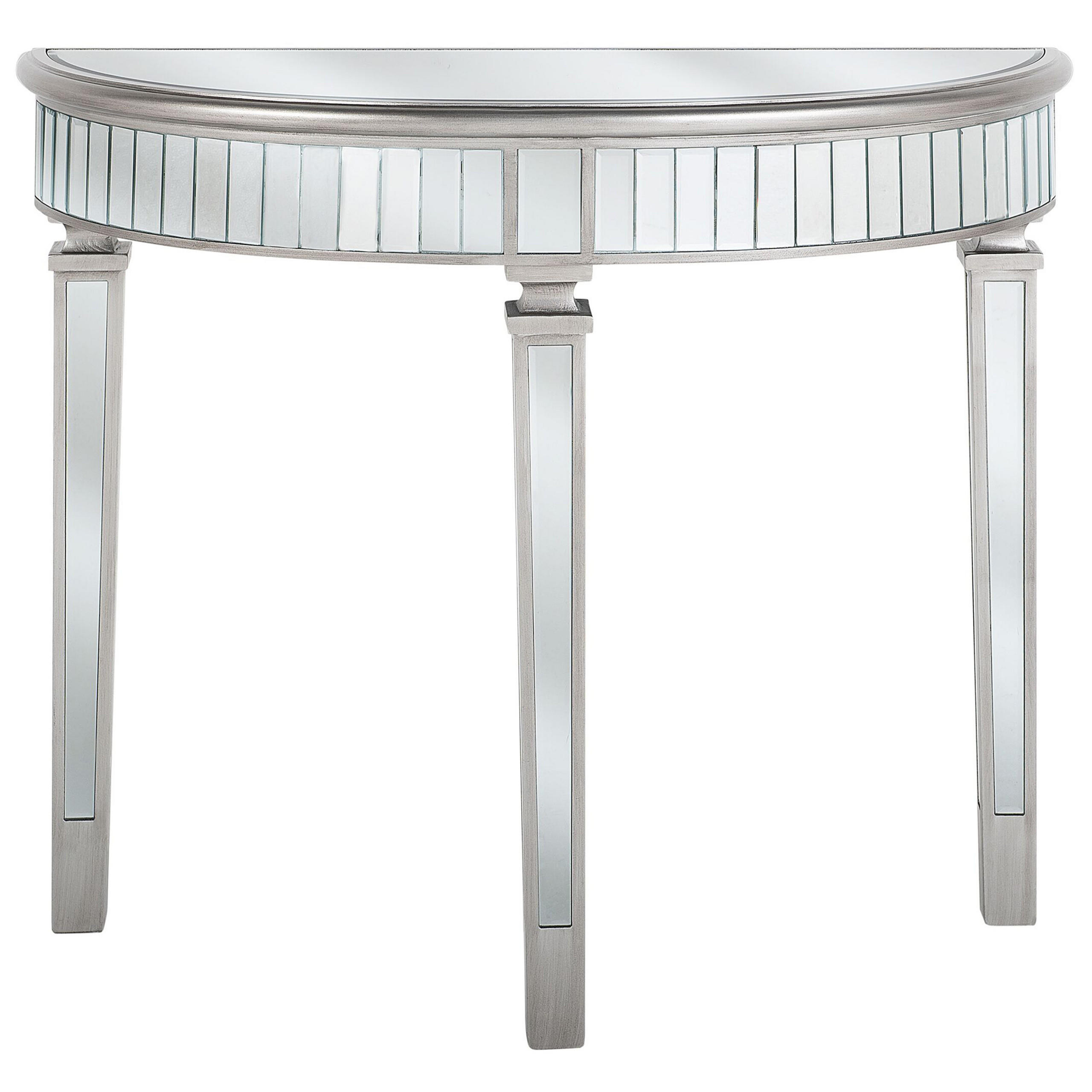 KONSOLENTISCH Spiegeleffekt Toulouse - Silberfarben, Glas (35/90/80cm) - Beliani
