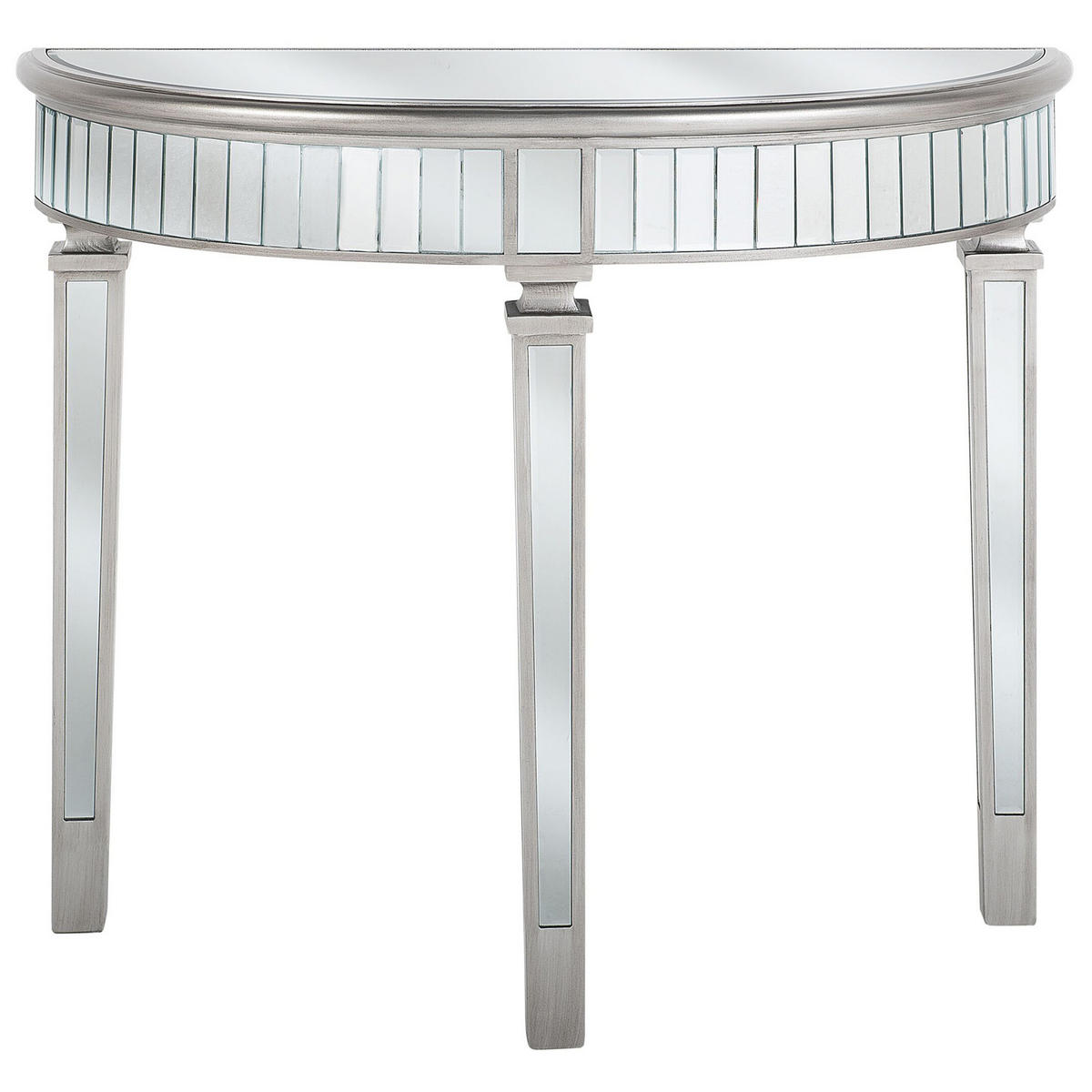 KONSOLENTISCH Spiegeleffekt Toulouse - Silberfarben, Glas (35/90/80cm) - Beliani