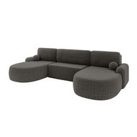 WOHNLANDSCHAFT mit Schlaffunktion und Bettkasten LIRA-U - 335x172x89 Grau - Grau, Holzwerkstoff/Textil (335/89/172cm) - ALTDECOR