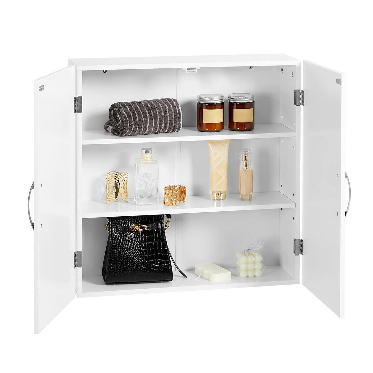 WANDSCHRANK BADEZIMMERSCHRANK - Weiß, Holzwerkstoff (18/60/60cm) - Hansiro