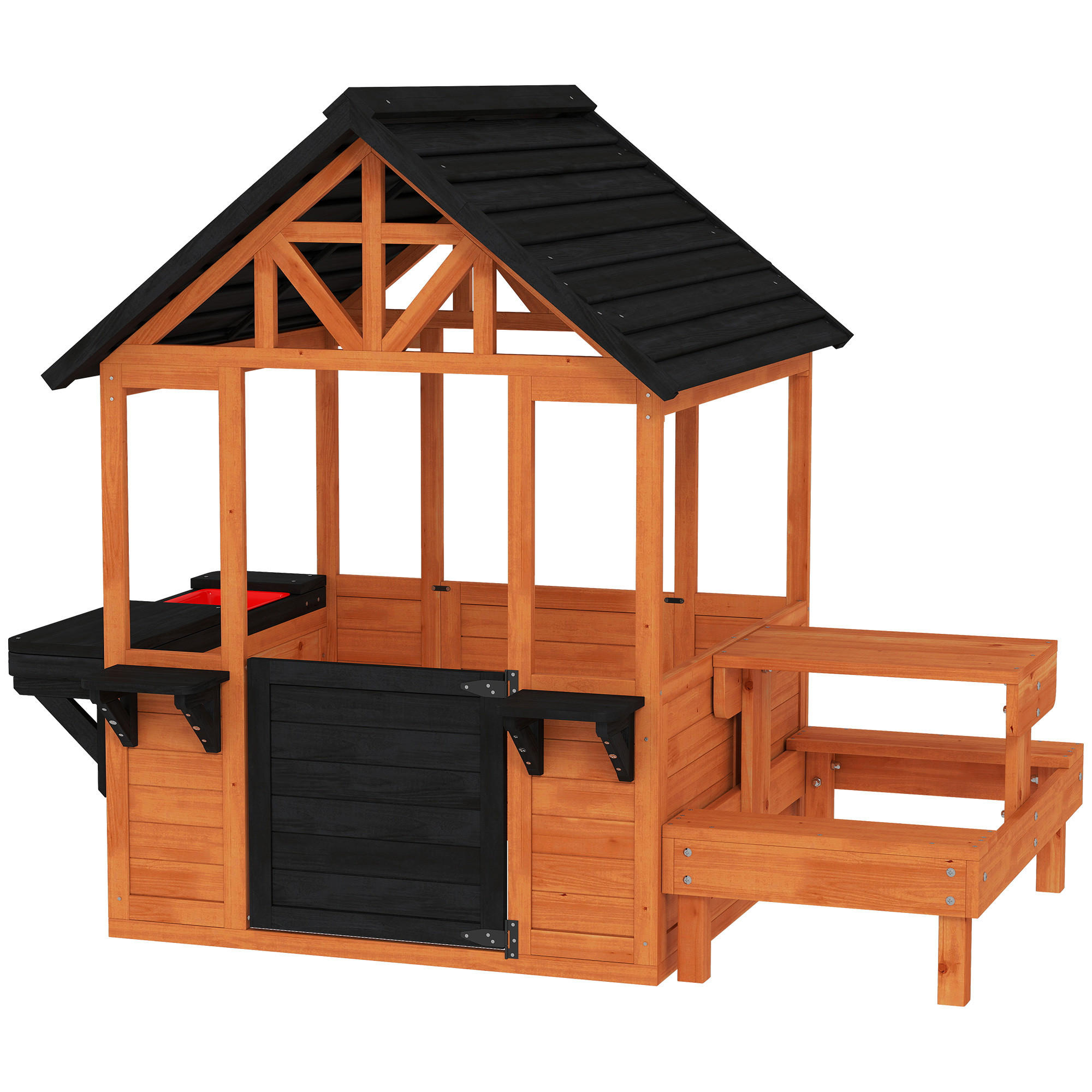 SPIELHAUS Tannenholz Metall Braun - Hellbraun, Holz (112.5/139.7/166.3cm) - AIYAPLAY
