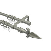 GARDINENSTANGE Olymp Matteo 100 cm, 2-läufig, 16 mm Ø Chrom matt - Chromfarben/Nickelfarben, Metall (100cm) - INTERDECO