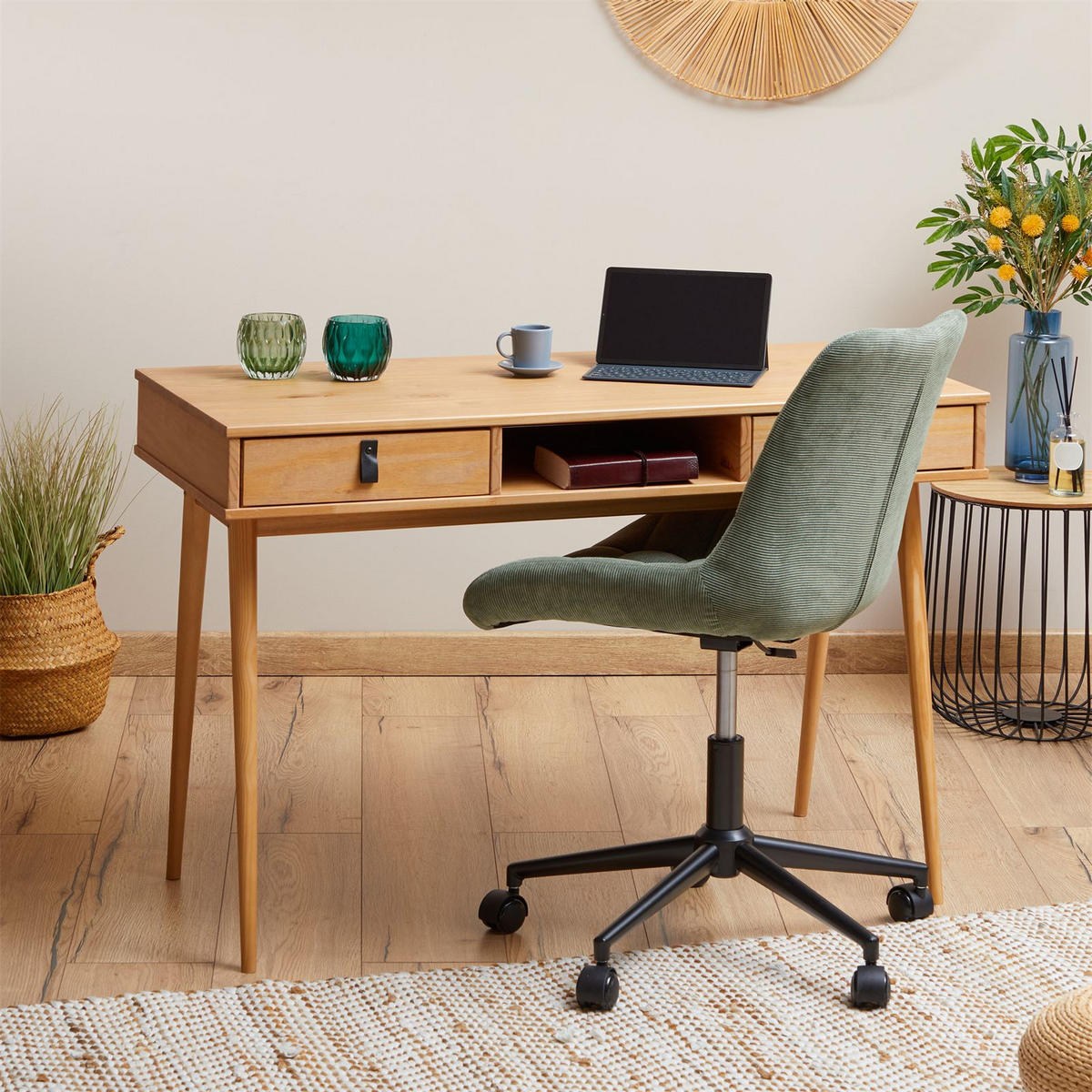 SCHREIBTISCH KIM - Braun, Holz (50/110/76cm) - IDIMEX