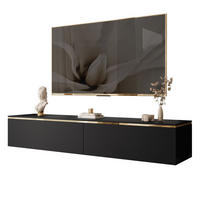 HÄNGESCHRANK TV-Möbel AURORA Schwarz Matt mit LED Beleuchtung - Schwarz, Holzwerkstoff (180/32/40cm) - Lookway