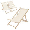 LIEGESTUHL 3er Set Beige - Beige, Holz (57.5/83/100cm) - ECD-Germany