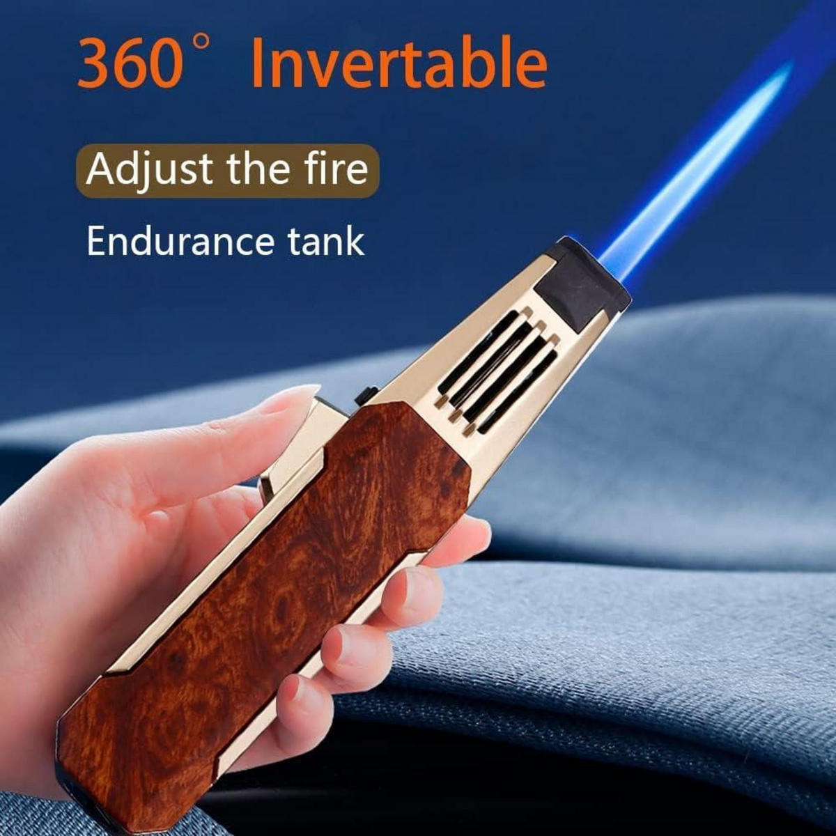KÜCHENBRENNER mit verstellbarer Flamme Holzoptik - Multicolor, Metall (3/2/15cm)