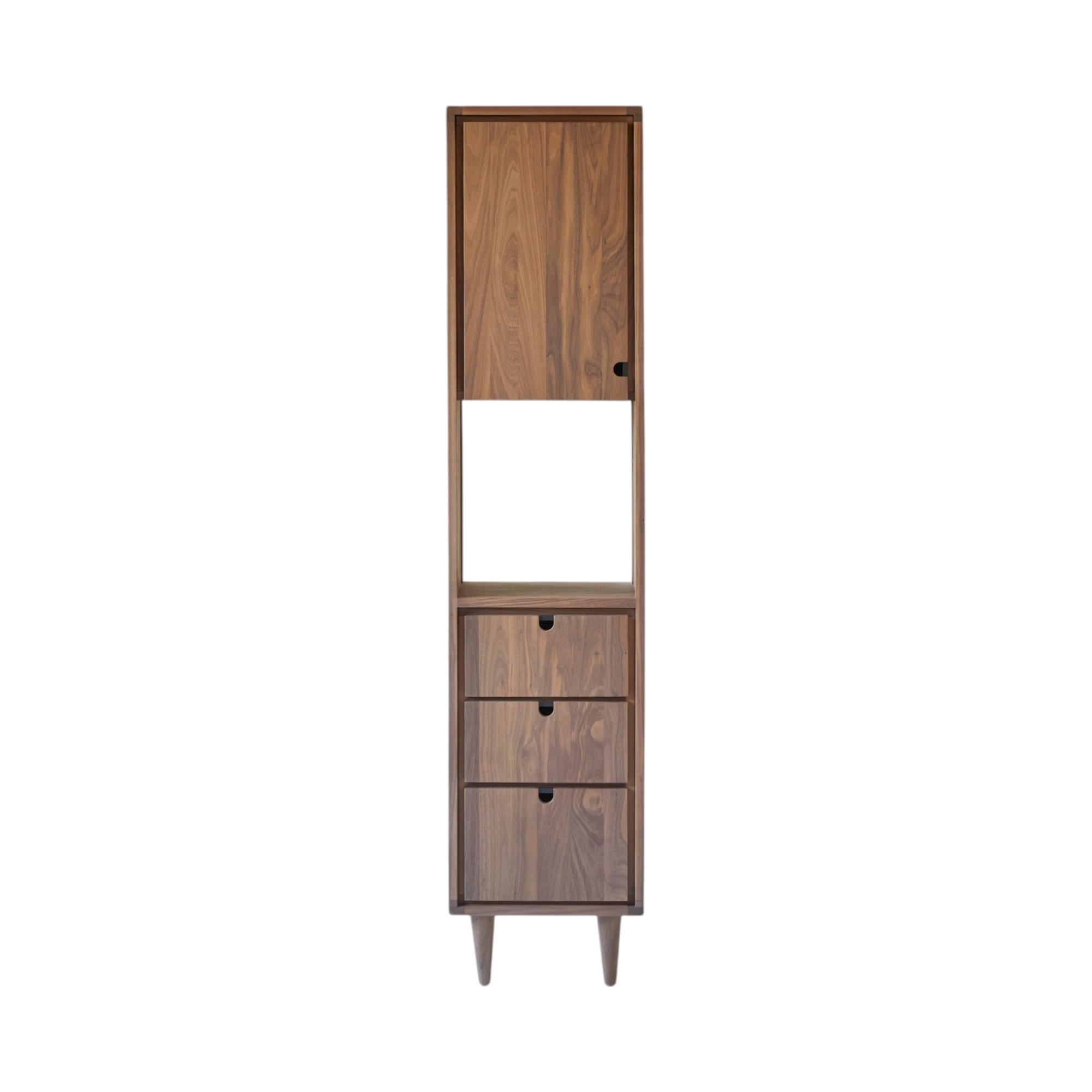 HOCHSCHRANK Jonàk Dunkelbraun aus Walnuss - Dunkelbraun, Holz (40/180/35cm) - Tikamoon