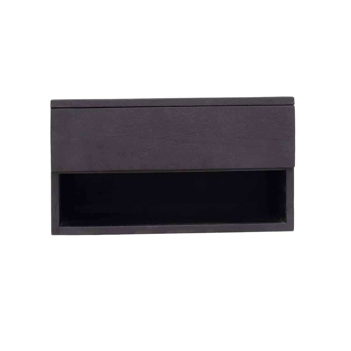 NACHTTISCH schwebend aus Holz, schwarz - Schwarz, Holz (45/25/30cm) - Giga Meubel