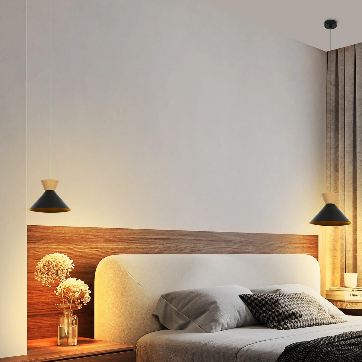 KRONLEUCHTER Luxhold 25.0/25.0/141.5 cm (2er-set) - Schwarz, Glas (141.5/25/25cm) - ZMH