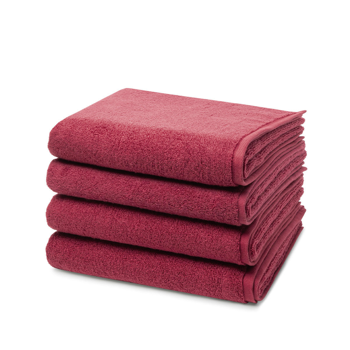 HANDTUCH Sensual Skin 4er-Set - Rot, Textil (50/100cm) - Ross