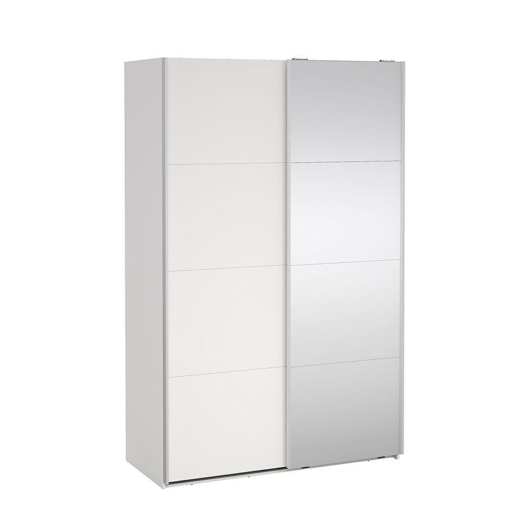 SCHIEBETÜRENSCHRANK, Bergamo, Weiß, Holzwerkstoff, 139 x 67 x 221 cm - Weiß, Holzwerkstoff (139/221/67cm) - ebuy24
