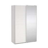 SCHIEBETÜRENSCHRANK, Bergamo, Weiß, Holzwerkstoff, 139 x 67 x 221 cm - Weiß, Holzwerkstoff (139/221/67cm) - ebuy24