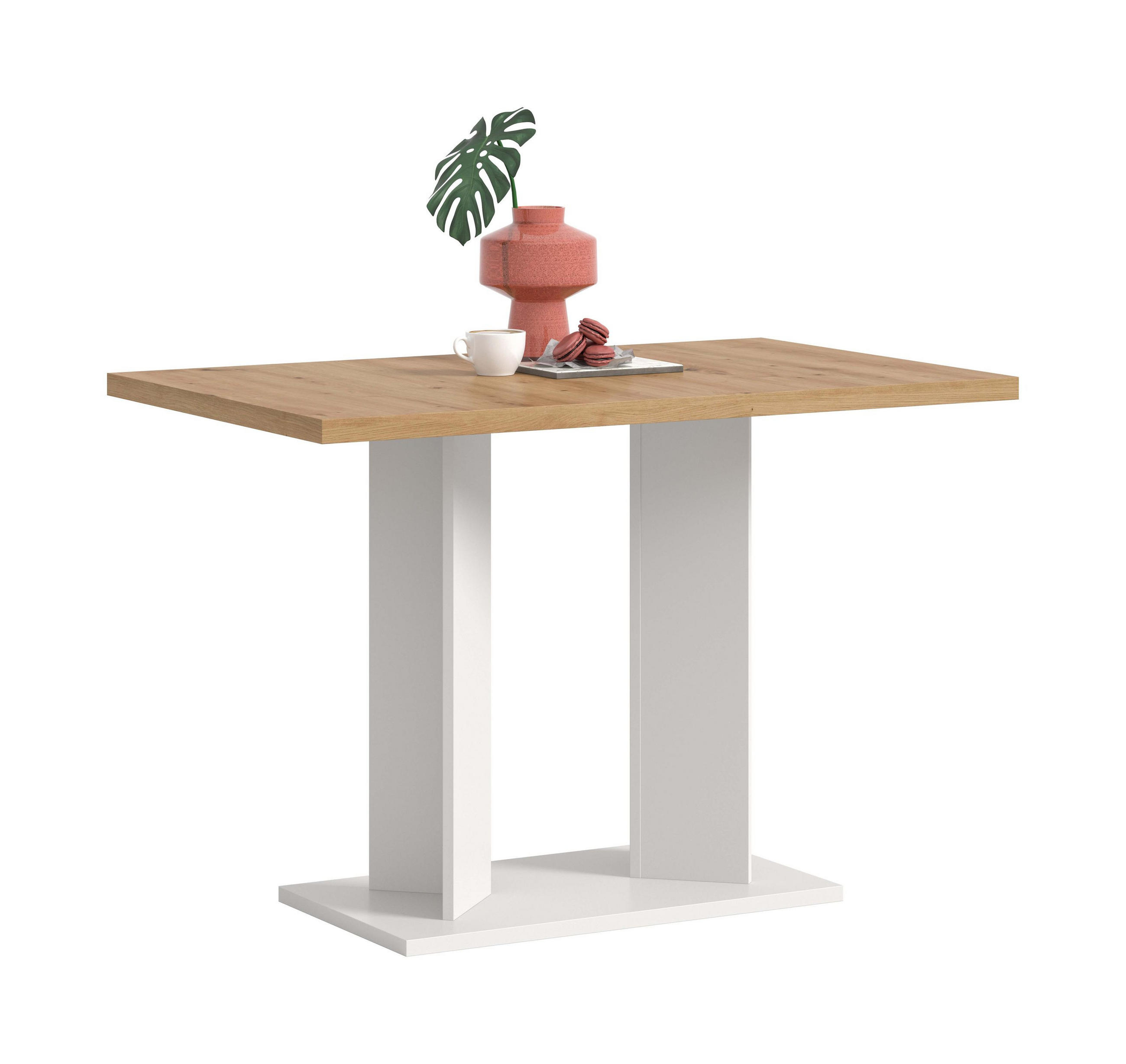 ESSTISCH GUSTAV (B/H/T: ca. 110/76/70 cm) in weiß/Artisan Eiche Nachbildung - Weiß, Holzwerkstoff (70/110/76cm)