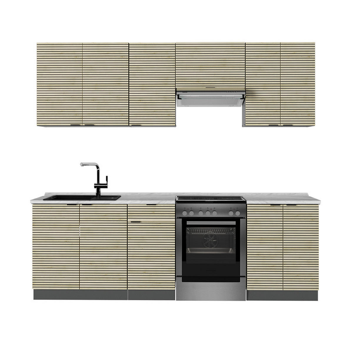 KUCHYŇSKÝ KOUT Fame-Line Dubový panel/antracit - antracitová/barva dubu, kompozitní dřevo (240/81.6/60cm) - Vicco