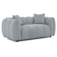 2-SITZER SOFA Nubira in tief gesteppter Bubble-Optik aus weichem Grau Strukturstoff im modernen Design - Schwarz/Grau, Holz/Kunststoff (172/69/89cm) - S-Style Möbel