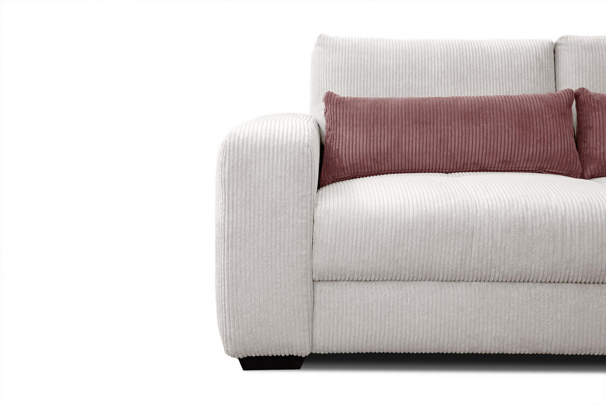 SOFA OLI 3-Sitzer, perlweiß - Weiß, Holz/Textil (208/91/108cm) - Courtois Laville