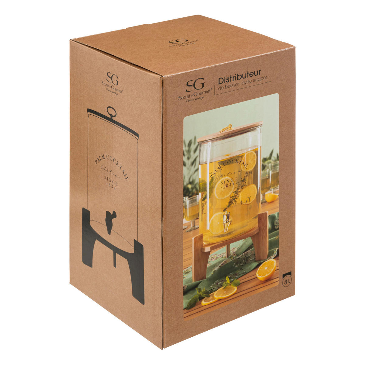 GETRÄNKESPENDER Botanic Factory Beige 8 l 24/22,5/42 cm - Beige, Glas (22.5/24cm) - Secret de Gourmet