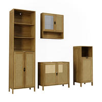 BADMÖBEL-SET Liora Bambus 4 Teile - Grün, Holzwerkstoff (68/60/29cm) - Vicco