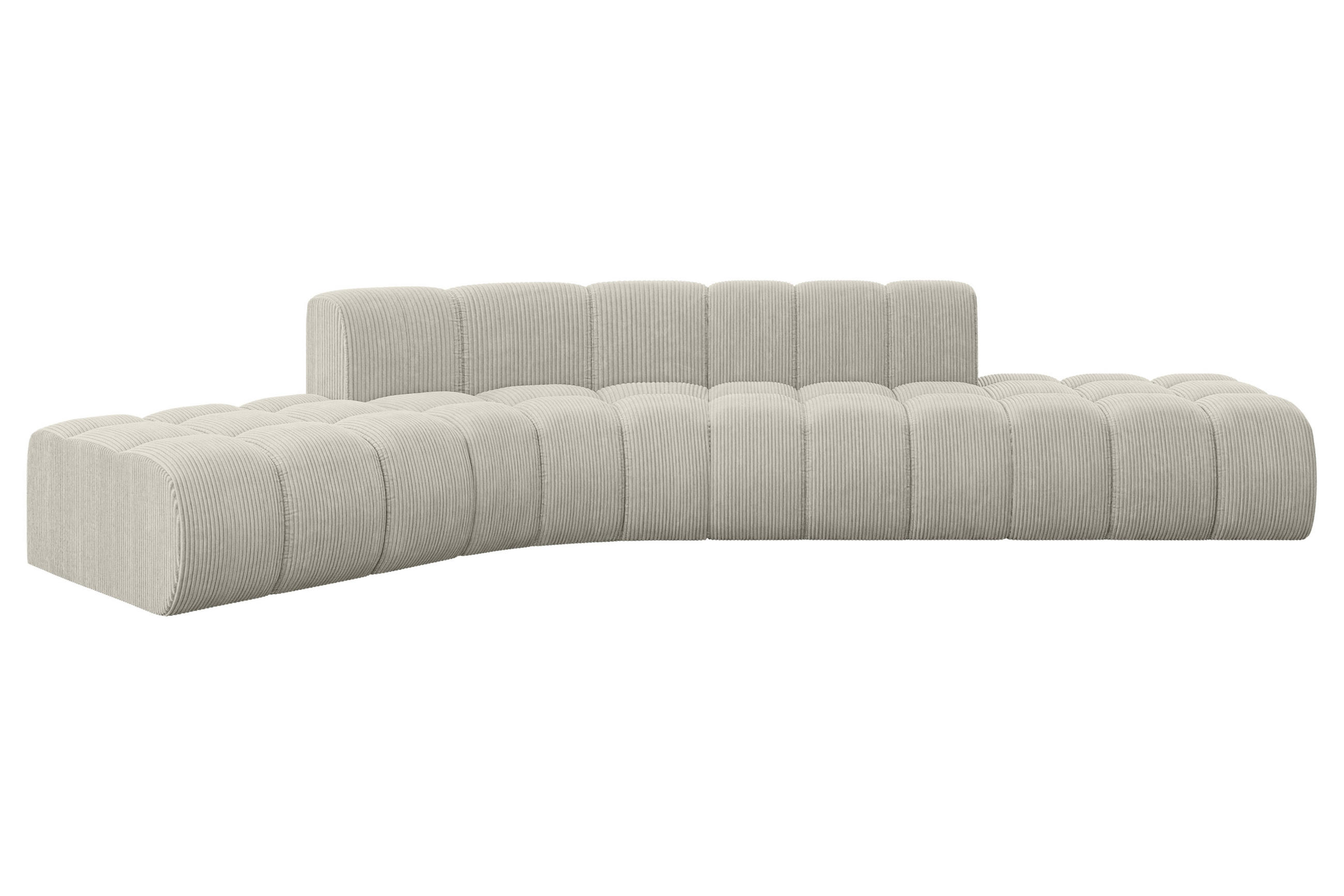 ECKSOFA modulares Sofa Solven-L1 - 380x174x70 cm Creme - Hellgrau/Creme, Holzwerkstoff/Textil (380/174cm) - ALTDECOR