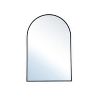 WANDSPIEGEL 50/70/2.8 cm Badezimmer Gewölbt Metallrahmen Schwarz - Schwarz, Glas/Metall (50/2.8/70cm) - Livingandhome
